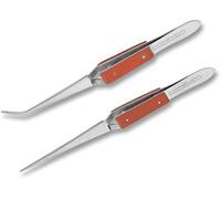 Pinzas de soldadura de acción inversa, pinzas de agarre de fibra, mandíbulas dentadas, manos libres, herramientas de fabricación de joyas, rectas y curvas, 16 cm PTL®