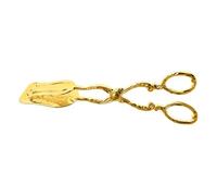 Pinzas de Tijera Metálica, Gold SHOVELED BREAD TONGS | De Tijera De Metal Decorativo; Servidor Buffet para presentación de cocina de postres de pastelería de pan;