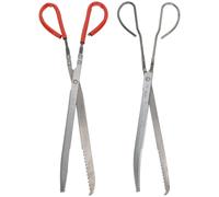 Pinzas de Tijera Multifunción 2 Piezas Antideslizantes para Basura | Hierro y Plástico, Diseño Dentado Simple, Estructura Ligera, Uso Práctico para Recoger Objetos y Cocina