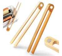 Pinzas de tostador de bambú magnético: 100% Madera natural de 22 cm | Ecológico, accesorio de cocina moderno que ahorra espacio para hogar restaurante | Juego de 2