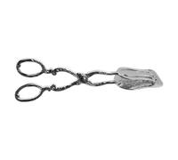 Pinzas decorativas vintage, plateadas Shoveled BREAD TONGS | Mango de tijera decorativo vajilla con relieve vintage para pan, pasteles, buffets de postres; servicio de cocina