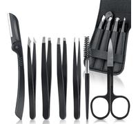 Pinzas Depilar Profesionales, Romon 7 Set Pinzas Cejas, Pinzas Depilar de Acero Inoxidable Para Pestañas, Vellos Encarnados, Vellos de Barba, Maquinillas de Afeitar Cejas para Mujeres y Hombres
