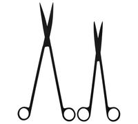 Pinzas Dobladas Negras de 25 cm y Pinzas Rectas Negras de 30 cm,Tijeras de Podar para Plantas de Acuario Tanque de Peces de Acuario Tijeras de Acero Inoxidable