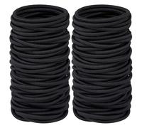 Pinzas elásticas para el pelo, 50 unidades de 4 mm, color negro, accesorios para la cabeza para mujer (A1)