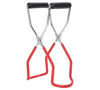 Pinzas elevadoras de tarros para conservas de 2 piezas, pinza elevadora de tarros de acero inoxidable, clip universal de boca ancha con mango de goma para un agarre seguro y protegido
