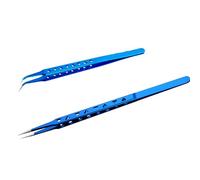 Pinzas ergonómicas de acero inoxidable, 2 unidades, adecuadas para uso electrónico profesional, mantenimiento de dispositivos móviles y pinzas de componentes IC de soldadura