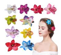 Pinzas Florales | 10 Piezas de Decoración Artificial de Orquídea Hawaiana Bohemia | Horquillas Florales Para El Cabello | para Vacaciones, Festivales, Bodas, Viajes, Verano, Primavera, Uso Diario