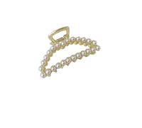 Pinzas for el cabello Clip de perlas de metal for mujer Adorno de cabeza Horquilla Clip lateral Parte posterior de la cabeza(Triangle)