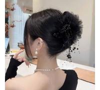 Pinzas For El Cabello Con Borlas De Mariposa, Pinzas For El Cabello Con Lágrimas De Mariposa, Lindas Pinzas De Garra, Accesorios De Horquilla Antideslizantes Con Movimiento(Negro)