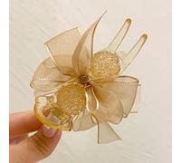 Pinzas for el cabello, Corea del Sur Dongdaemun, horquilla con lazo de malla de diamante roto, placa for la cabeza trasera de moda, pinza for el cabello que combina con todo, accesorios simples for el