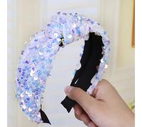 Pinzas for el cabello, diadema con escamas de pez con lentejuelas europeas y americanas, accesorios for el cabello for niñas coreanas, horquilla con nudo medio(White sequins)