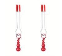 Pinzas for pezones, juguetes sexuales for adultos con pesas de calabaza, pinzas for el pecho sin perforaciones, joyería corporal, productos PassionSex for mujeres y parejas(Red)