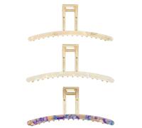 Pinzas grandes para el cabello para mujer, 3 pinzas de metal de acetato de celulosa de 5.1 pulgadas, antideslizantes, fuertes clips de mandíbula para maquillaje, pinzas de pelo para niñas, accesorios