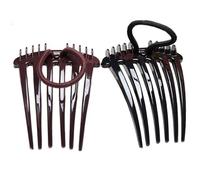 Pinzas invisibles para el cabello, 2 cojines de volumen, peines para insertar cola de caballo, accesorios ligeros, potenciadores de moño de aspecto natural, negro, herramienta simple para peinar el