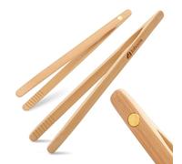 Pinzas magnéticas clásicas de bambú para tostadas, pinzas de cocina de madera, ideales para tostadoras, frutas, pan y encurtidos, utensilios de cocina para queso, tocino, magdalenas, frutas, pan, 8