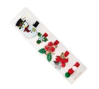 Pinzas navideñas para el cabello,Pinzas navideñas para el cabello para niños pequeños,Horquilla de pelo de moda | Accesorios decorativos para el cabello, juego de 5, lindas horquillas festivas, pasado