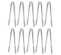 Pinzas para Alimentos Acero Inoxidable, 10 Piezas, 19.4 cm, Fácil Limpieza, Agarre Firme - Versátiles para Cocina, Parrilla y Bar (13CM)