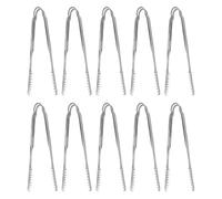 Pinzas para Alimentos Acero Inoxidable, 10 Piezas, 19.4 cm, Fácil Limpieza, Agarre Firme - Versátiles para Cocina, Parrilla y Bar (17,6 CM)