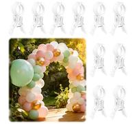 Pinzas para Arcos de Globos,Clips para Globos, Pinzas Arco de Globos,Clips de Conectores de Globo,Clip Arco Globos,Clip Resistentes 9 CM para Decoración de Fiesta de Boda de Cumpleaños (Transparente)