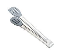 Pinzas para Barbacoa Pinzas de cocina, pinzas comida acero inoxidable con puntas silicona, antiadherentes for cocinar, Barbacoa, Interrogatorio intenso, Bpa Gratis para Cocinar, Parrillas,Bufé(9.7in)