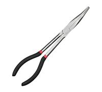 Pinzas para Chimenea 1pc Needle-nose Fishing Pliers Head Nonslip Long Handle Carbon Steel Para acampar(Bend style)