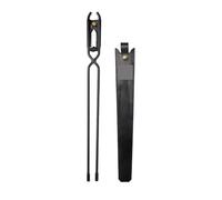 Pinzas para Chimenea Tenazas for fuego reforzadas con funda de cuero for barbacoa, acero al carbono, for leña