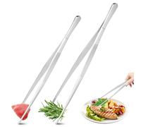 Pinzas para cocina,2 Piezas Pinzas de Cocina (30 cm y 25 cm), Pinzas para Barbacoa Multifunción,Acero Inoxidable, Pinza Metalica de Precision para Emplatar para Horneado, Barbacoa y Cocinar