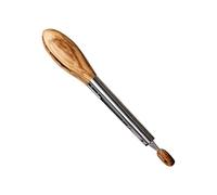 Pinzas Para Cocinar - Pinzas Para Pan, Herramienta De Cocina De Acero Inoxidable De Madera De Olivo | Pinza Para Ensalada Para Servir Comida, A La Parrilla, Barbacoa, Ensalada, Utensilio De Coci