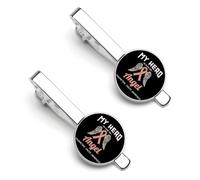 Pinzas para corbata con alas para la concientización sobre el cáncer de endometrio, plateadas, redondas, para hombre. Juego de 2 pinzas para corbata, ideales para aniversarios de boda, graduaciones y