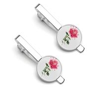 Pinzas para corbata Damask Rose para hombre, pasador para corbata, accesorios formales para traje de negocios, paquete de 2