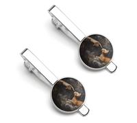 Pinzas para corbata para hombre con diseño de gatos creados por Dios. Pinza para corbata. Accesorios formales para traje de negocios. Paquete de 2 unidades.