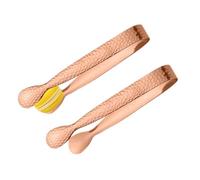 Pinzas para cubos de hielo, pinzas para azúcar pequeñas Pequeño de 2 piezas | Pinza para aperitivos de fiesta Para el hogar barman de té amante del café panadero restaurante Oro rosa Patrón de