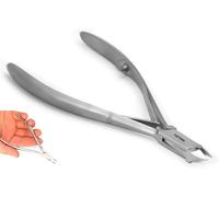 Pinzas para cutículas, herramienta de podología, cortaúñas de manicura de 4,75 pulgadas para uñas encarnadas y durezas, pinzas de primeros auxilios de grado hospitalario (plata, 4,5 pulgadas)