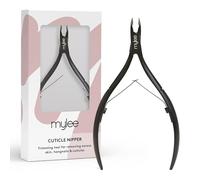 Pinzas para cutículas Mylee - Profesionales, elegantes, negro mate, acero inoxidable, de calidad de salón para el recorte de precisión y la eliminación eficaz de cutículas rebeldes, uñas colgantes y