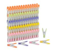 Pinzas para , de 75, 7 x 3 x 2 cm una, plástico con metálico extrafuerte, antideslizantes, transparentes y multicolores, para tendedero, cuerda y toallas, clips de ropa, pinzas de prendas, Relaxdays