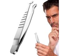 Pinzas para depilación facial | Cortapelos de nariz - Removedor preciso con punta redonda y mango antideslizante Afeitado húmedo seco para piel sensible Viaje Cuidado de los oídos Herramienta de