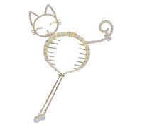 Pinzas para el cabello con diamantes de imitación, pinzas para peinar el cabello con borla larga, joyería para el cabello, pinzas para el pelo de cola de caballo de perlas para niñas, mujeres, esposa