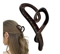 Pinzas Para El Cabello Con Forma De Corazón: Pinza Con Forma De Corazón, Pinza Para El Cabello Mate Antideslizante | Clips De Sujeción Fuerte Con Estampado De Leopardo, Clips Huecos De Agarre De Amor,