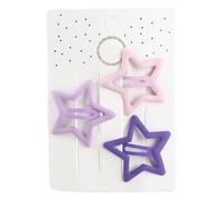 Pinzas para el cabello con forma de estrella, pasadores para el cabello con forma de estrella hueca, accesorios de peinado lindos de colores mezclados para mujeres, niñas, (Púrpura)
