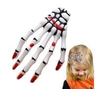Pinzas para el cabello de esqueleto de Halloween,Pinza para el cabello de mano de esqueleto, Accesorios para góticos, Eyeball Fashion Punk Rock Devil Claw, único para fiestas, niños y adult