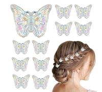Pinzas para el cabello de mariposa,Pinzas para el cabello de mariposa pequeñas | Clips de mariposa 12 piezas de horquillas de mariposa - Pinzas para el cabello transparentes, coloridas y plateadas y b