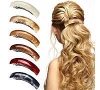 Pinzas Para El Cabello De Mujer: Set De 6 Piezas Con Estilo Retro, Grandes Ganchos Franceses Para El Cabello En 6 Patrones Clásicos