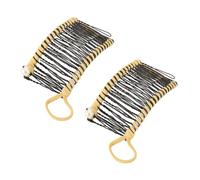 Pinzas para el cabello de plátano, 2 unidades, elegante peine trenzado de metal para cabello grueso ondulado y rizado para niña (amarillo)