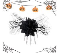 Pinzas para el cabello góticas, Horquillas para el cabello con rosas | Pasadores de mano de esqueleto para Halloween | Accesorios para el cabello para festivales, sombreros de terror para disfraces, f
