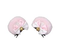 Pinzas para el cabello hechas a mano con forma de oso sintético dulce nudo de doble lazo de peluche animal horquillas anime cosplay bullet accesorios para el cabello