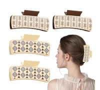 Pinzas para el cabello occidentales,pinzas para el cabello occidental, 4X pinzas de mandíbula de cuero PU antideslizantes, de alta adherencia, horquillas de para el cabello