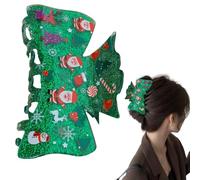 Pinzas para el cabello para mujer, bonitas garras de pelo rojo con diamantes de imitación, pinzas para el cabello cómodas, accesorios para el cabello, artículos de Navidad, para la familia, amigos,