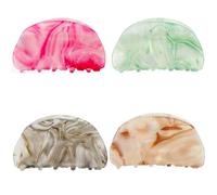 Pinzas para el cabello, pasadores acrílicos de 3.1 pulgadas con diseño francés con impresión para cabello fino y grueso, pinzas de mandíbula de sujeción fuerte para mujeres, niñas, mujeres (paquete de