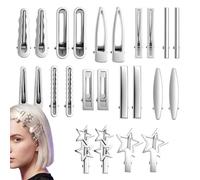 Pinzas Para El Cabello Plateadas - Accesorios De Pelo Vintage Para Mujer 24 Piezas,Pasadores Metálicos | Para Mujeres, Chicas, Novia, Diario, Bodas, Graduación, Banquete, Formal, Carnaval
