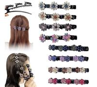 Pinzas Para El Cabello Trenzadas Con Piedras De Cristal Brillantes, Pinzas Para Peinar El Cabello Brillantes, 2024 Nuevas Pinzas Para El Cabello Trenzadas FáCilmente Con Diamantes De ImitacióN (8*C)